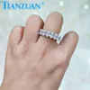 4*6mm oval form D VVS Vit Moissanite 925 Silver Eternity Band Ring Rings for Jewelry Dating Engagement Present