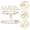 Brooches 8 Pcs Shawl Pin Delicate Pearl Pants Brooch Sweater Waist Tightener Clip Belt Dress Collar Safety