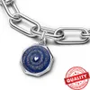 ME Series Sterling Sier Blue Celestial Galaxy Heart Medalion Charm