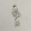 925 Silver Double Heart Love Love Key Locket Cage Sterling Silver Pear Bead Pendant Presting for DIY Fashion Bracelet Netclace Jewelry247t