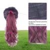 Moda Long Wavy Cosplay Wigs Curls Wavy Ponytail Wigs Claw Clip Pony Hair Extensions