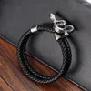 Charm Bracelets Special Design Snake Chain Magnetic Buckle Genuine Leather Bracelet For Men Unisex Jewelry Accessories Birthday Party Gift