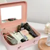 Mirrors Cosmetics Storage Box Fashion Portable Travel Makeup Bag Simple Makeup Case With Mirror For Women