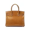 AAbirdkin Designer Totes Bag Crocodile Leather One Shoulder Cowhide Women's Bag Handbag USCY