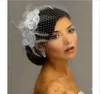 Piume da sposa gabbia per uccelli velo fiori cristalli rete da sposa velo da sposa rete viso corto piuma fiore bianco fascinator sposa 7737780