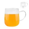 Verres à vin Tasses à café en verre 430 ml Drinkware créatif Tasse à thé claire avec coeur 3D Tasse de jus de lait résistant à la chaleur pour femmes hommes maison D Dhatd