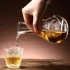 300400ml Creative Japanese Style Glass Wine Bottle Thumb Hole Sake Ice Jug Decanter Bar Cocktail Champagne Cooling Tools 240119