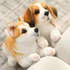 Poupées en peluche de Simulation de chien, jouet en peluche, chiot réaliste, oreiller doux, jouets pour enfants, garçons et filles, cadeau décoratif