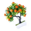 Fleurs décoratives arbre fruitier artificiel Faux bonsaï Kumquat Simulation plastique Faux décors Orange