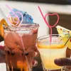 40st Straws Curly Cartoon Novely Funky Loopy Drinked Shaped Heart Fun Shape Swirly Silly Supply Home Straw Wacky 240122