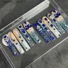 Kunstnagels Luxe handgemaakte 3XL lange doodskist Valse nageltips Glitterstrass acrylpers op nagels Y2K Herbruikbare XXL nepnagel met lijm Q240122