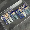 False Nails Luxury Handmade 3XL Long Coffin False Nail Tips Glittery Rhinestone Acrylic Press On Nails Y2K Reusable XXL Fake Nail With Glue Q240122