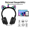 Headphones Unicorn Kid Headphones LED light Wired Headphones with Noise Reduction Microphone Adjustable Headband Cute Kids Birthday Gift