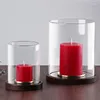 Candle Holders Transparent Glass Round Rustic Romantic Wedding Table Decor Holder Mold Porta Velas Restaurant Accessories