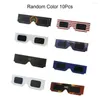 Lunettes de soleil 10 pièces protège les yeux lunettes d'éclipse solaire Anti-uv vue directe du soleil visualisation couleur aléatoire papier 3D