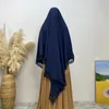 Roupas étnicas Única Camada Lenço Renda Khimar Lenço Longo Muçulmano Mulheres Oração Hijab Niqab Nikab Burqa Abayas Abaya Islam Cocar