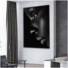 Pinturas Preto Perfil Lip Mulher Pintura de Lona HD Impressão Figura Pôsteres e Impressões Modern Wall Art Imagem para Sala de estar Quarto Dhxdt