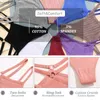 Ensemble sexy set Femmes Coton Panties Sexy Low Rise Hollow Out Taist G-string Thongs Ring Link Two Belts Breathable Souswear for Female Lingerie C240410