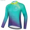 Men's T-Shirts Cycling Jersey Sets Downhill Breathable Quick Dry Reflective Shirt Long Sleeve 2022 Pro Team Summer Men Clothes Bicycle BIkeH24122