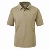 Heren zomerpoloshirt Golfshirts Top T-shirt met korte mouwen Ademend Tactisch Voetbal Casual zakelijke shirts Zijzak