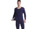 Biancheria intima termica da uomo Autunno Inverno Velluto spesso per uomo 2 pezzi/set Traceless Caldi mutandoni amanti Abbigliamento Pigiama 4XL