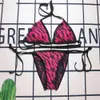 24 designer bikini baddräkt kvinnor sexiga baddräkter kvinnor mode backless split brev färgglad tryck sommarstrand baddräkt jan18