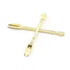 Stile di moda Cera Dabber Strumento Fumo Oro Argento Cucchiaio di metallo Uso per Sniffer Pippotto Snuff Olio Pale per tabacco Polvere Metallo Dabber Dab Strumento Accessori per fumatori