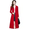 Trench de trincheira feminina Red Black Coat 2024 Spring Autumn Korean Windbreaker