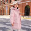 Down Coat Balabala Children's Girls 'Mid-längd 2024 Fashionable Clothing Thicked White Duck Batch