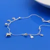 Bracelets de cheville Mode Mignon Cloche Coeur 925 En Argent Sterling Femmes Été Plage Sandales Aux Pieds Nus Bracelet Sur La Jambe Bijoux De Pied