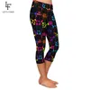 Legginsy pozwala Fluorescencyjnego kreskówka Digit Dift Kobiety Kobiety Capri Leggingi High Talle Midcalf 3/4 rozciągnięte kobiety legginsy