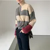 Suéteres femininos Rugod Ins Estilo Coreano Patchwork Split Turtleneck Mulheres Pulôver Manga Longa Feminino Moda Chic Outfit