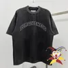 Men's T Shirts Washed Embroidered Letters T-shirt Men Women Top Tees Shirt