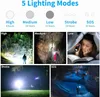 Ficklampor mest kraftfulla XHP50 LED -ficklampa USB -laddningsbara zoombara utomhustaktiska vattentäta LED -fackla bäst för camping utomhusbruk 240122