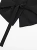 ウィルシェラ女性ファッションブラックバックレスレースアップウエストコートヴィンテージホルターネックノースリーブジャケット女性シックレディタンクトップ240117