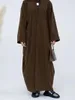 Etnische Kleding Herfst Winter Effen Fluwelen Kimono Vest Abaya Voor Vrouwen Arabische Dubai Kaftan Islamitische Losse Gewaad Femme Avond Maxi