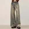 Women's Jeans Wide Leg High Street Loose Baggy Bootcut Flare Pants