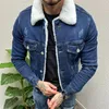 Giacche da uomo 2024 Stile Colletto con bavero Capispalla di lana Abbigliamento uomo Moto Giacca di jeans slim maschile Moda Inverno Manica lunga Solid Denim