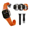 الأشرطة الفاخرة المعدلة سوار سوار سوار سبورت حزام قابل للطي أشرطة السيليكون AP لسلسلة Apple Watch Series 3 4 5 6 7 8 9 Ultra SE لـ IWatch 42/44/45/49mm