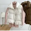 Moda feminina outono novo 2024 gola elegante para baixo casacos quentes outerwear casual cinto sem mangas inverno coletes femininos jaquetas