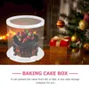 Ta ut containrar Cake Packing Box Clear Candy Gift Round Package Dessert för festgäster Bröllopsfödelsedagspresenter