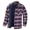 Autumn And Winter Men's Checkered Jacket New Long Sleeved Lapel Digital Checkered Cotton Loose Jacket