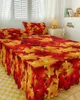 Sängkjol Hösten lönnstruktur Elastisk utrustade sängkläder med örngottskydd Skyddsmadrass täcker sängkläder