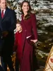 Kate Middleton Princess Trench Coat Högkvalitativ Autumn New Ladies Luxury Wine Red Vintage Party Elegant Fashion Windbreaker
