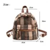 Schultaschen Retro Plaid Mini Rucksack Damen Frühling/Sommer 2024 Mode Koreanische Ausgabe Vielseitig Eine Schulter Klein