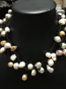 Necklaces Leather Pearls Necklaces Freshwater Pearls Necklaces Baroque Multilayer Magnet Clasp Free Shipping Women Jewelry Multi Color