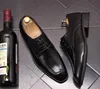 Bröllopsfest designer män klär moe fashion affär casual loafers skor pekade tå snörning formella kontorsskor brittiska s 5762