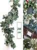 2m décoration de mariage artificiel vert eucalyptus vignes rotin artificiel fausses plantes couronne de lierre décoration murale jardin vertical 10298516035