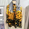 Top Brand Polka Dot Pumpkin Silk Women's Scarf, Mulberry Silk 110*110 Large Square Scarf Fashion Simple Multifunctional Scarf Shawl 2024 New New