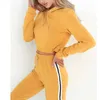 Abbigliamento da palestra 2 pezzi Autunno Tuta sportiva da fitness da donna Set con cappuccio Top invernali Camicie da corsa Allenamento Jog Esercizio di allenamento 2024